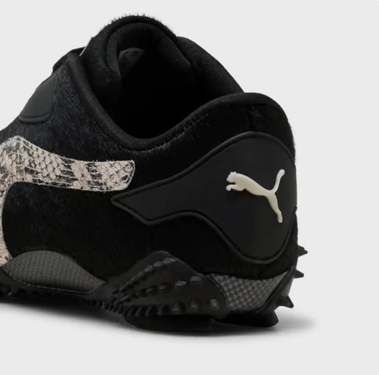 PUMA Black Sneakers with Snakeskin-Print Formstrip and Lug Sole