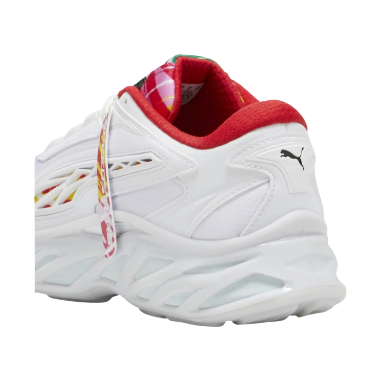 PUMA White Chunky Sneakers with Red Lining and Multicolor Accents