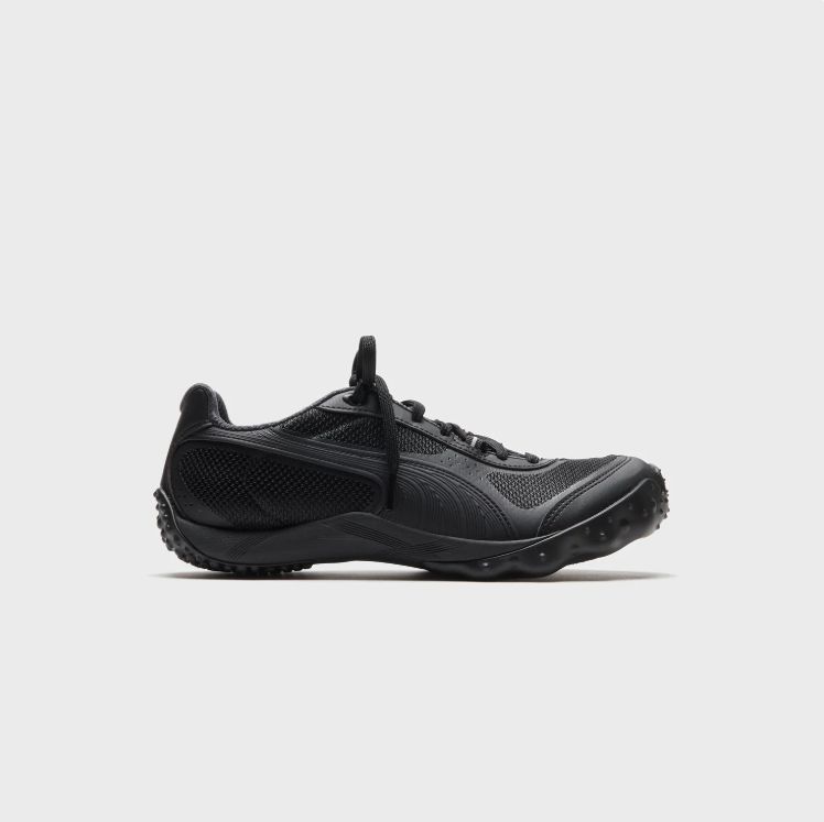 PUMA All-Black Mesh Low-Top Sneakers with Wraparound Sole