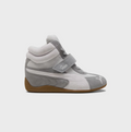 PUMA Grey & White High-Top Sneakers with Strap and Gum-Colored Sole