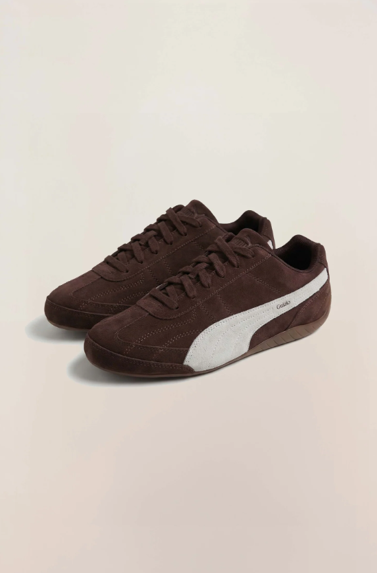 PUMA Brown & White Low-Top Sneakers