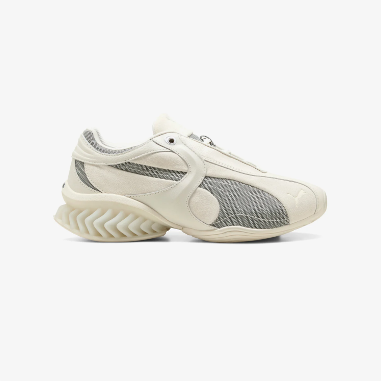 PUMA Off-White & Grey Sneakers with Sculpted Heel Sole