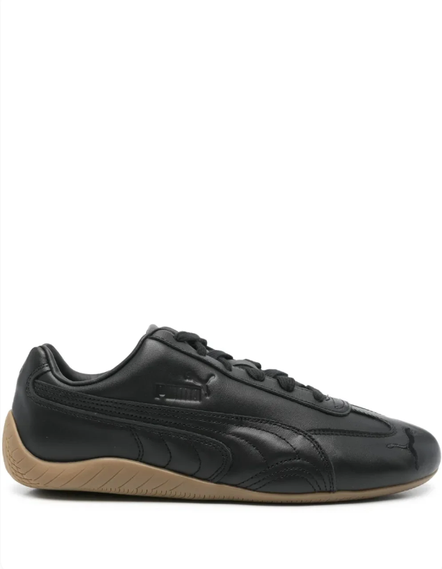 PUMA Black Low-Top Sneakers with Gum-Colored Sole