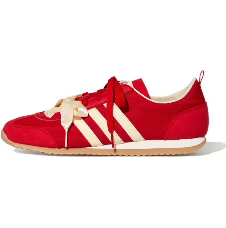 adidas Red & Cream Ribbon Bow Low-Top Sneakers