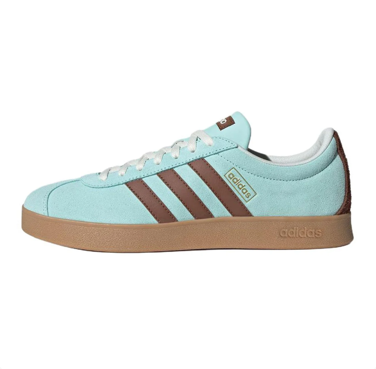 adidas Mint Blue & Brown Low-Top Sneakers with Gum-Colored Sole