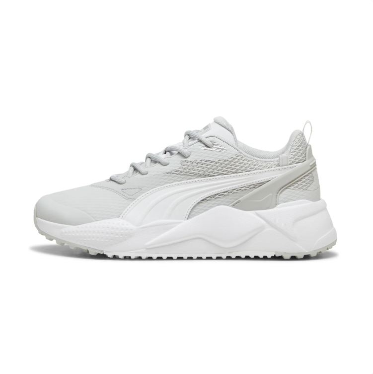 PUMA Light Grey & White Mesh Sneakers with Sculpted Chunky Sole