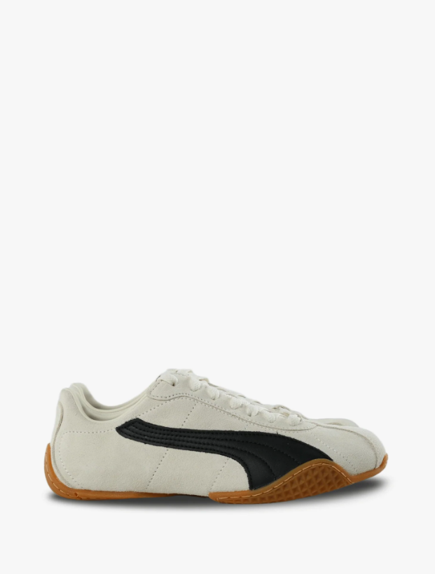 PUMA Off-White & Black Low-Top Sneakers with Gum-Colored Sole