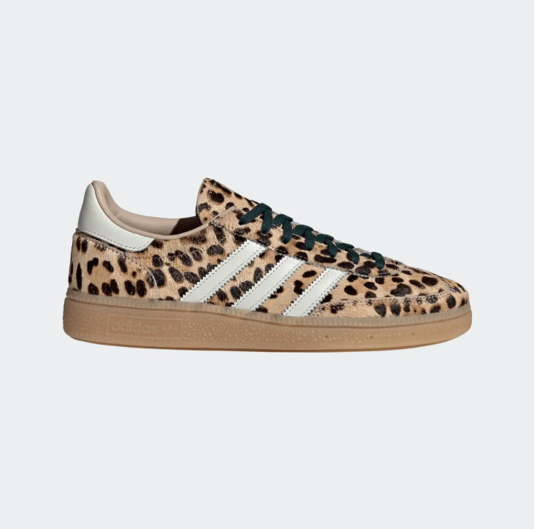 adidas Leopard Print Low-Top Sneakers with Green Laces