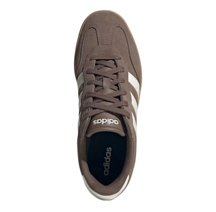 adidas Brown & White Retro Low-Top Sneakers with Gum-Colored Sole