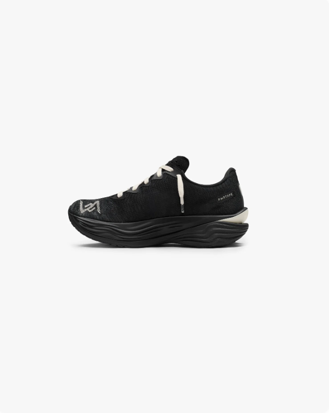 PUMA Black & Silver Running Shoes with Sculpted Sole