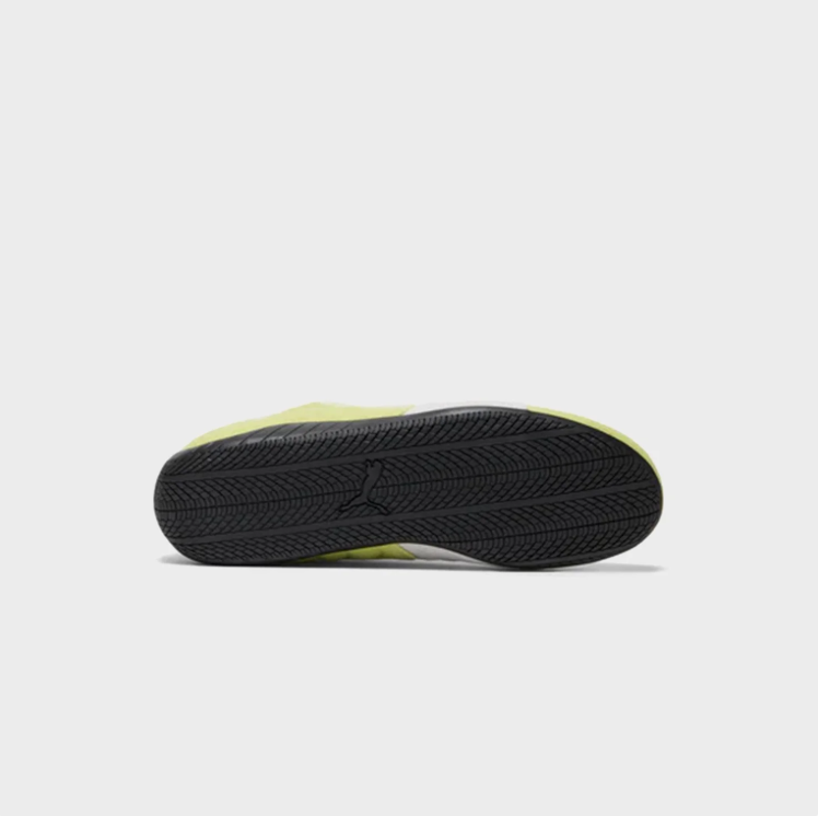 PUMA Lime Green & White Low-Top Sneakers with Black Sole