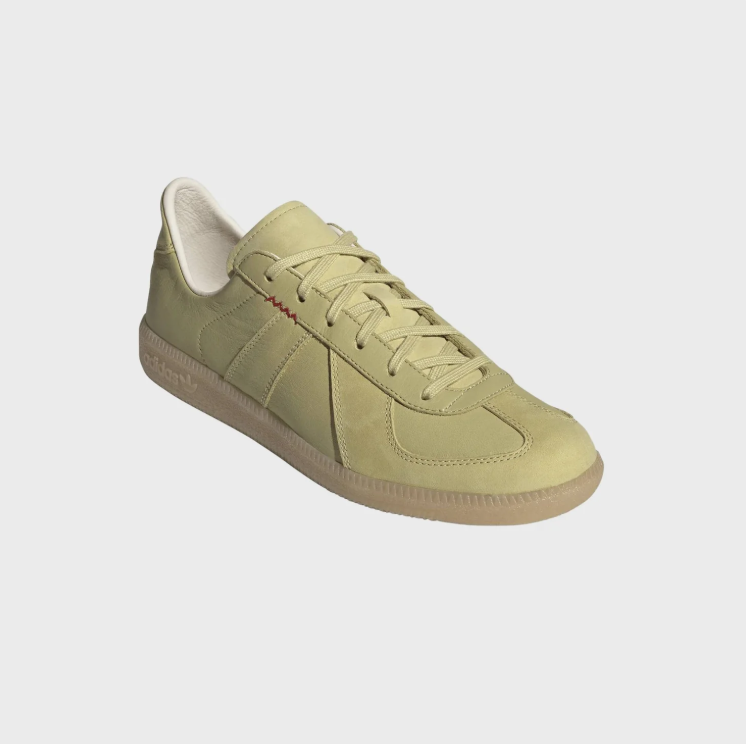 adidas Pale Olive Low-Top Sneakers with Zigzag Stitch Detail