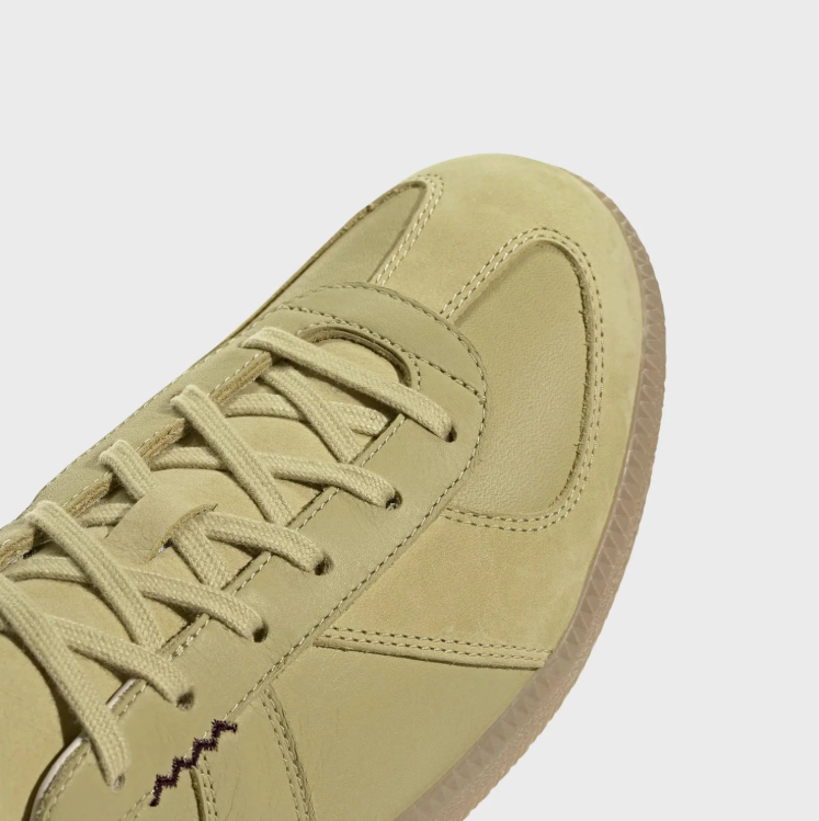 adidas Pale Olive Low-Top Sneakers with Zigzag Stitch Detail