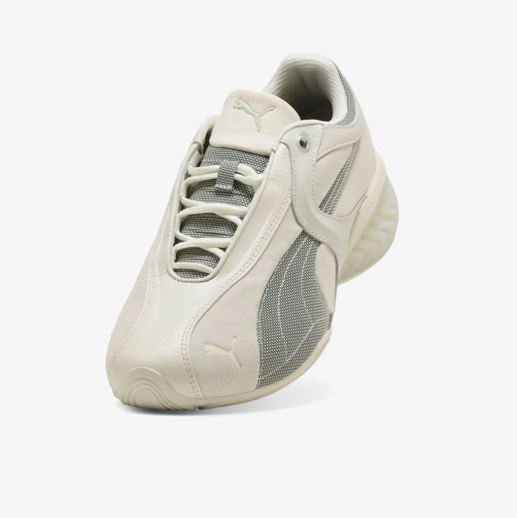 PUMA Off-White & Grey Sneakers with Sculpted Heel Sole