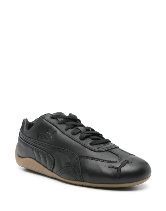 PUMA Black Low-Top Sneakers with Gum-Colored Sole
