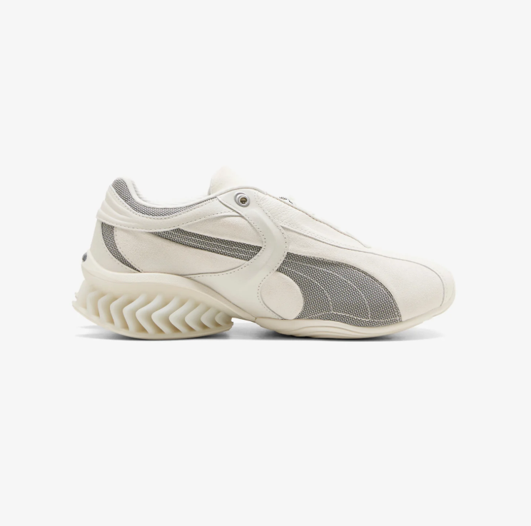 PUMA Off-White & Grey Sneakers with Sculpted Heel Sole