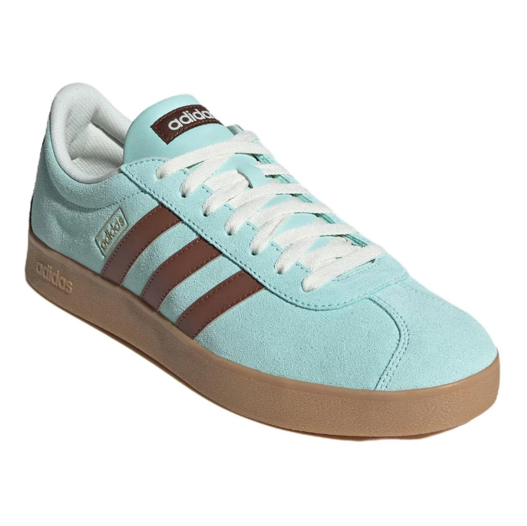 adidas Mint Blue & Brown Low-Top Sneakers with Gum-Colored Sole