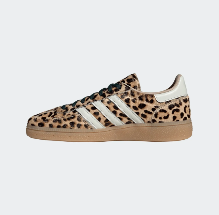 adidas Leopard Print Low-Top Sneakers with Green Laces