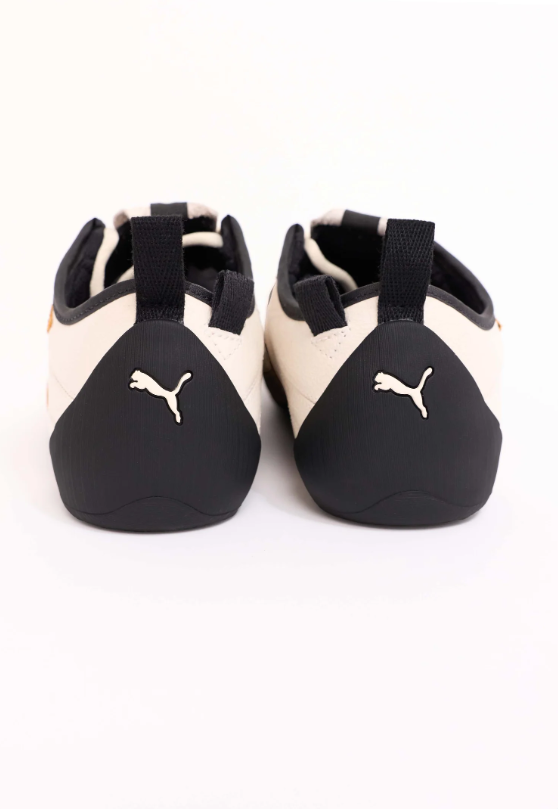 PUMA Cream & Brown Textured Low-Top Sneakers