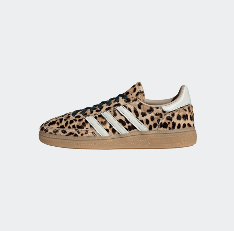 adidas Leopard Print Low-Top Sneakers with Green Laces