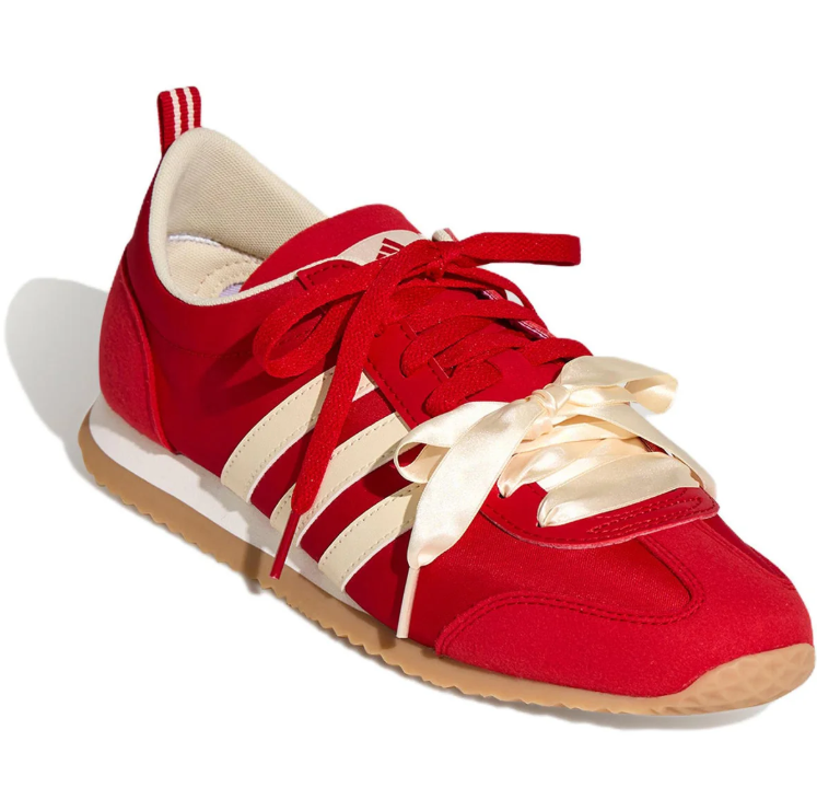 adidas Red & Cream Ribbon Bow Low-Top Sneakers
