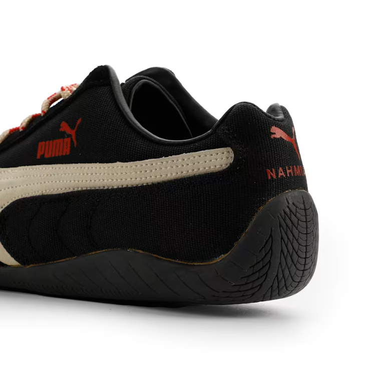 PUMA Black & Cream Low-Top Sneakers with Red Accents