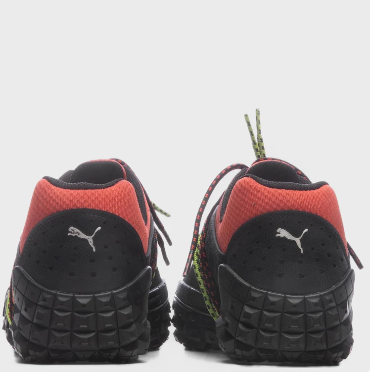 PUMA Black & Red Sneakers with Silver Formstrip and Wraparound Laces