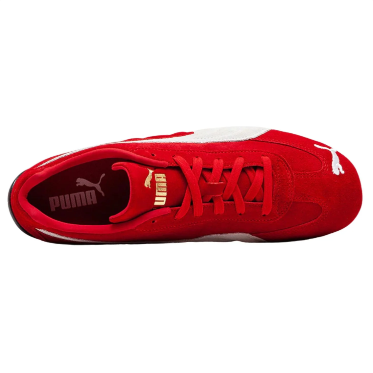 PUMA Red & White Low-Top Sneakers with Black Sole