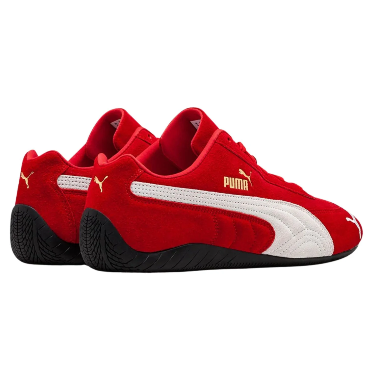 PUMA Red & White Low-Top Sneakers with Black Sole