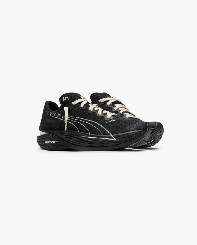PUMA Black & Silver Running Shoes with Sculpted Sole