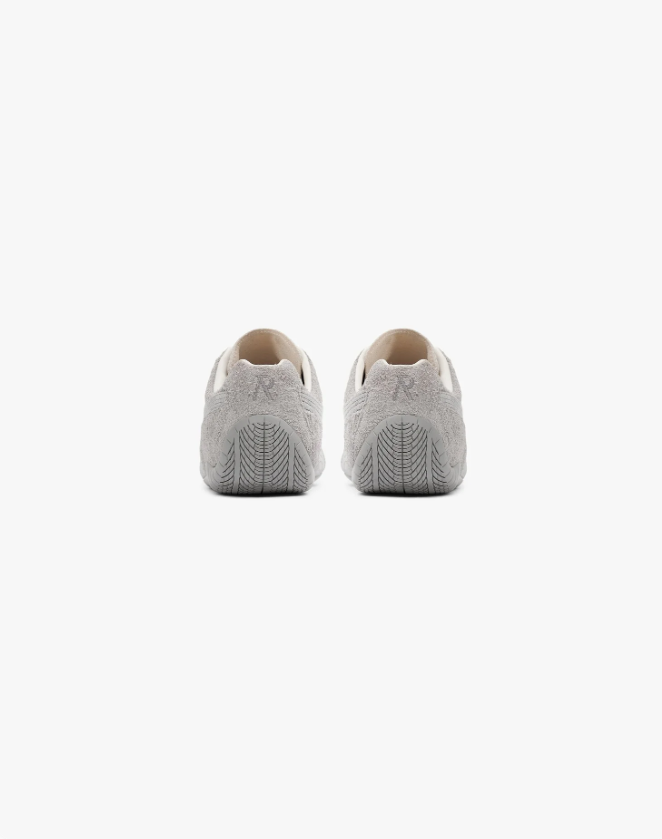 PUMA Light Grey Low-Top Sneakers with Cream Laces