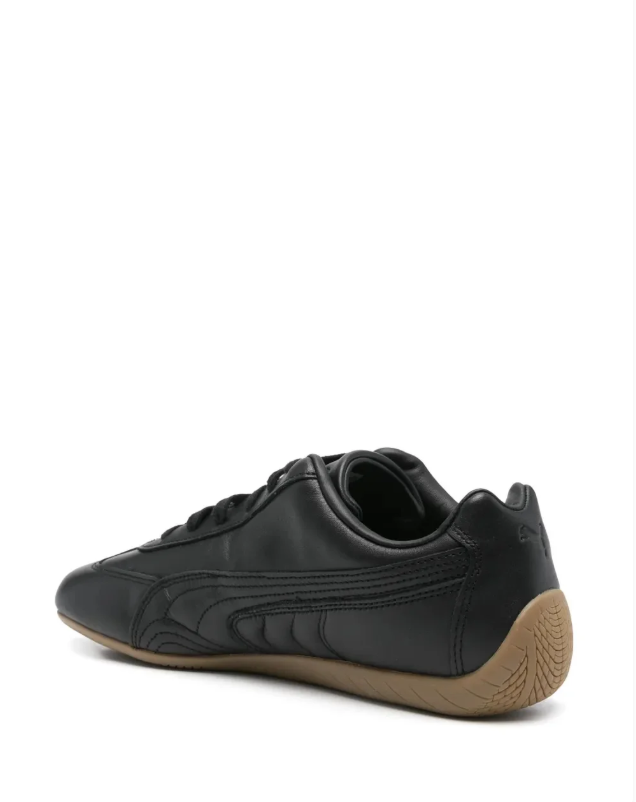 PUMA Black Low-Top Sneakers with Gum-Colored Sole