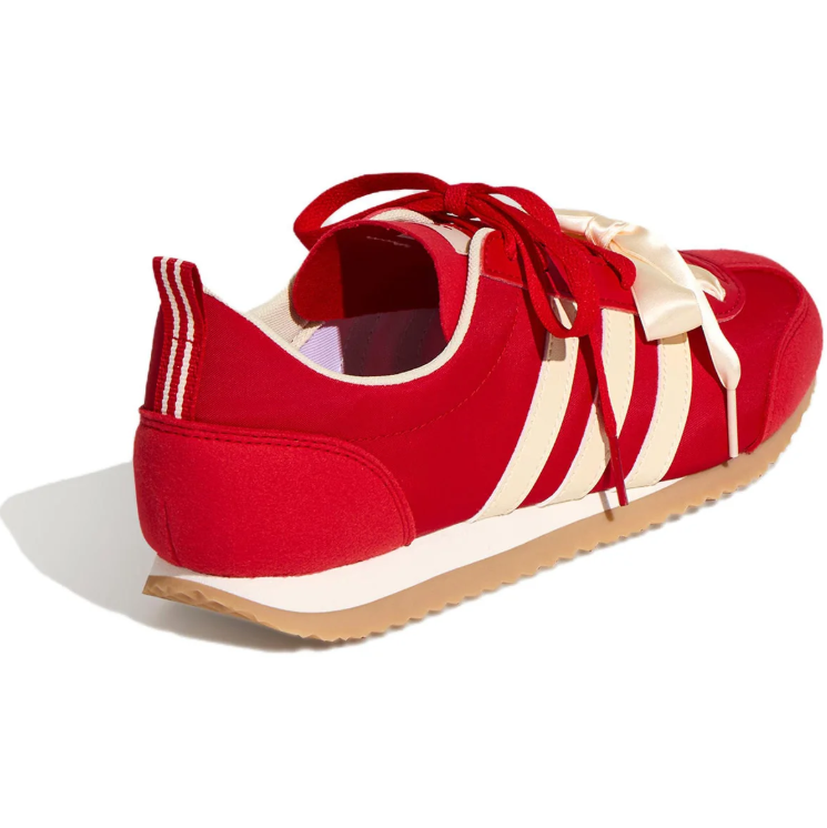 adidas Red & Cream Ribbon Bow Low-Top Sneakers