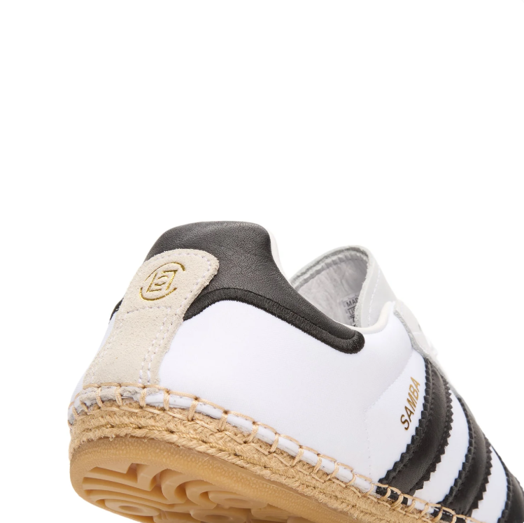 adidas Samba White & Black Low-Top Sneakers with Braided-Look Sole Trim