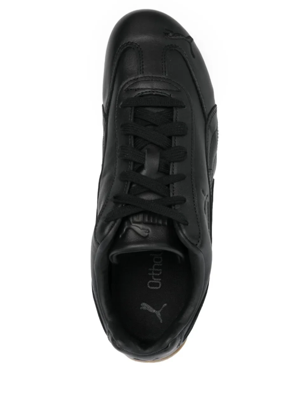 PUMA Black Low-Top Sneakers with Gum-Colored Sole