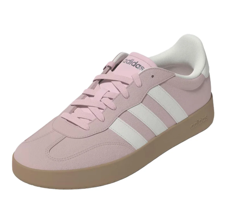 adidas Blush Pink & White Low-Top Sneakers with Gum-Colored Sole