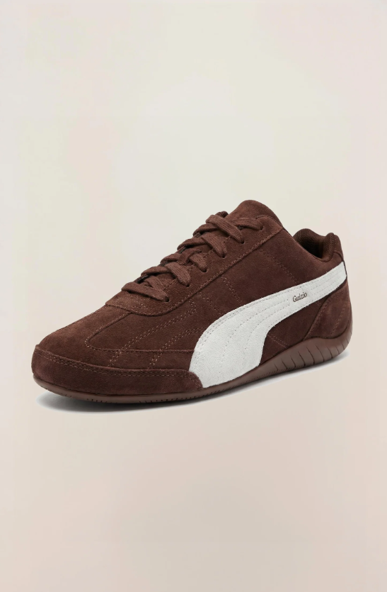 PUMA Brown & White Low-Top Sneakers