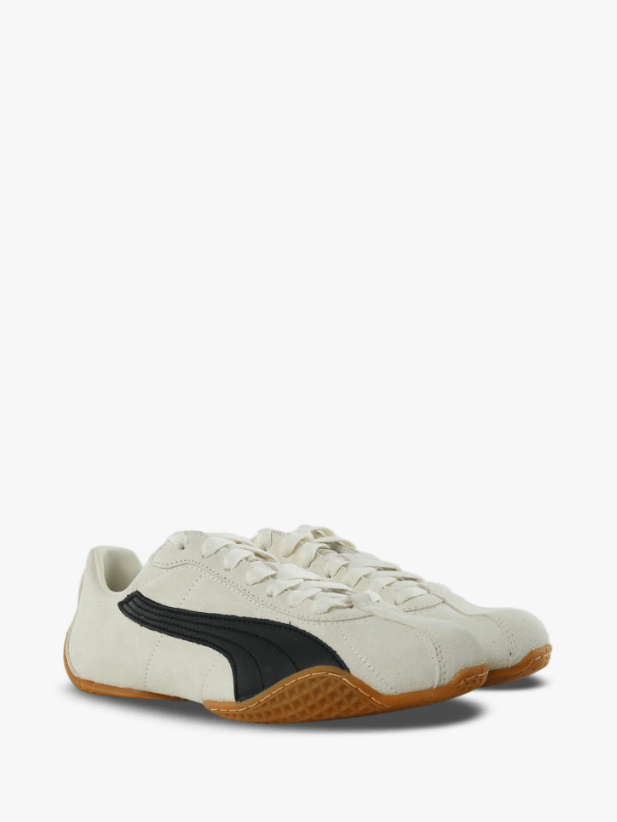 PUMA Off-White & Black Low-Top Sneakers with Gum-Colored Sole