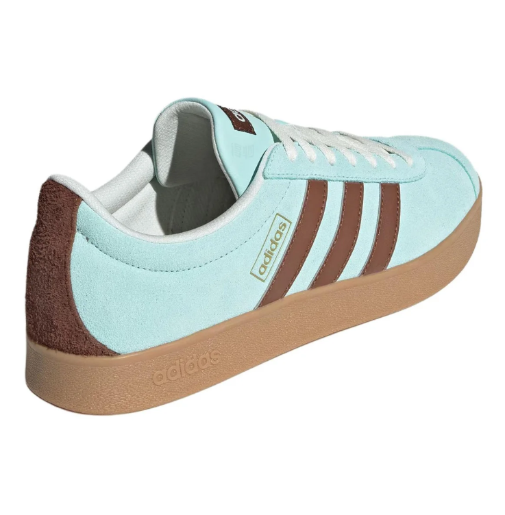 adidas Mint Blue & Brown Low-Top Sneakers with Gum-Colored Sole