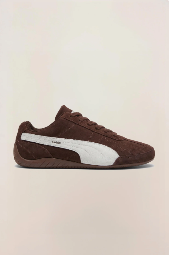 PUMA Brown & White Low-Top Sneakers