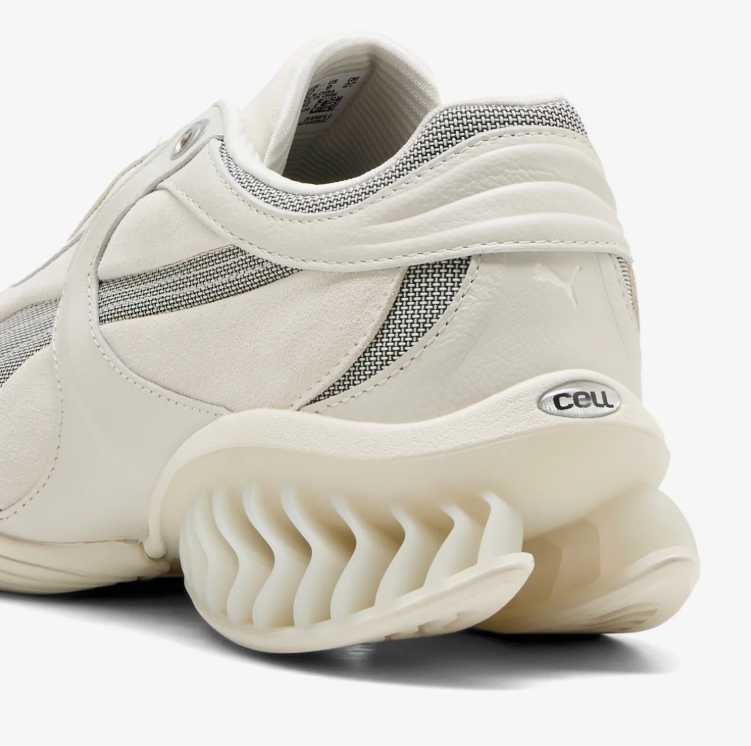 PUMA Off-White & Grey Sneakers with Sculpted Heel Sole