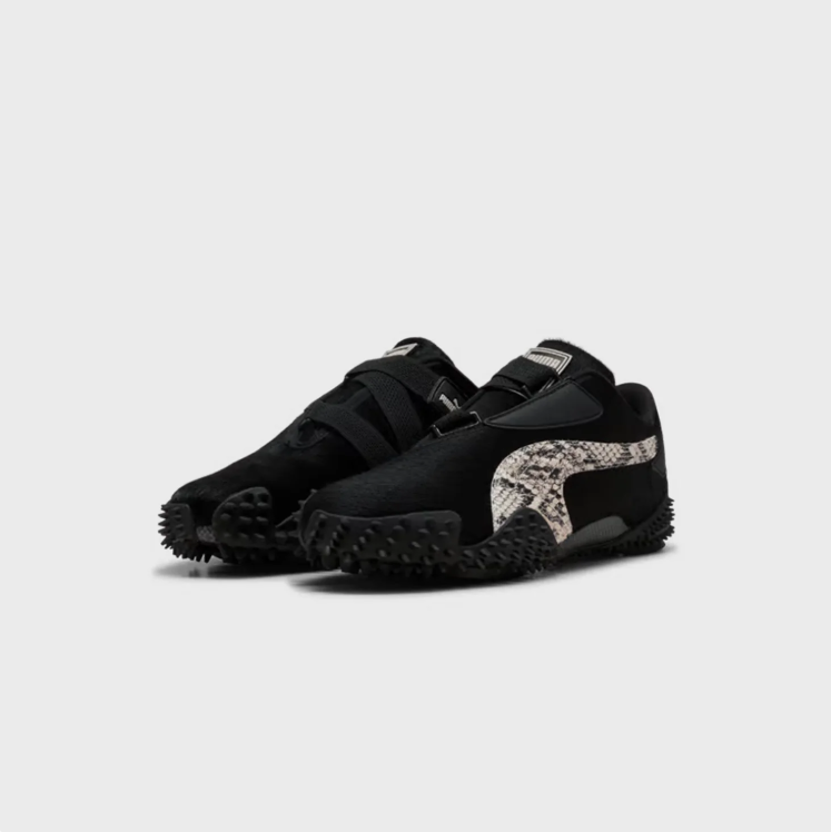 PUMA Black Sneakers with Snakeskin-Print Formstrip and Lug Sole