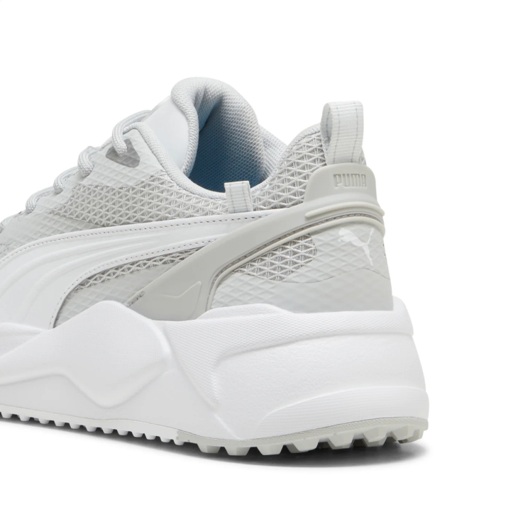 PUMA Light Grey & White Mesh Sneakers with Sculpted Chunky Sole