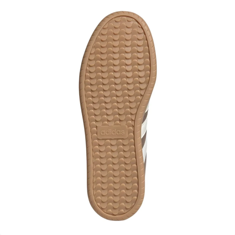 adidas Brown & White Retro Low-Top Sneakers with Gum-Colored Sole