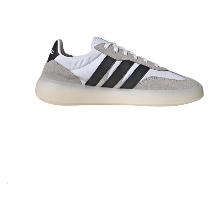 adidas White & Grey Retro Low-Top Sneakers with Black Stripes