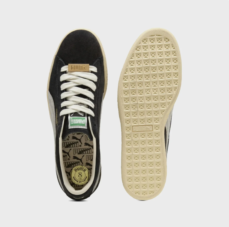 PUMA Black & Off-White Low-Top Sneakers with Cream Sole