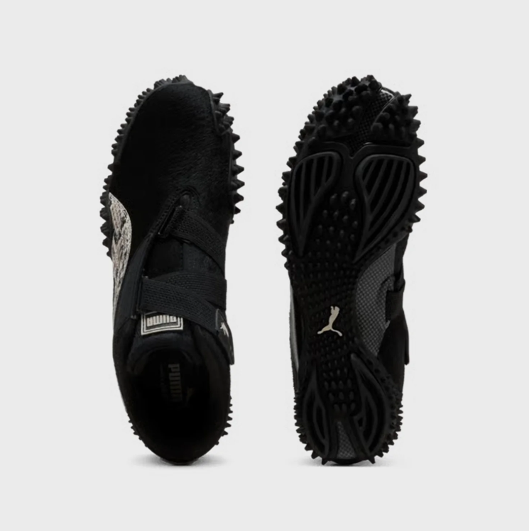 PUMA Black Sneakers with Snakeskin-Print Formstrip and Lug Sole