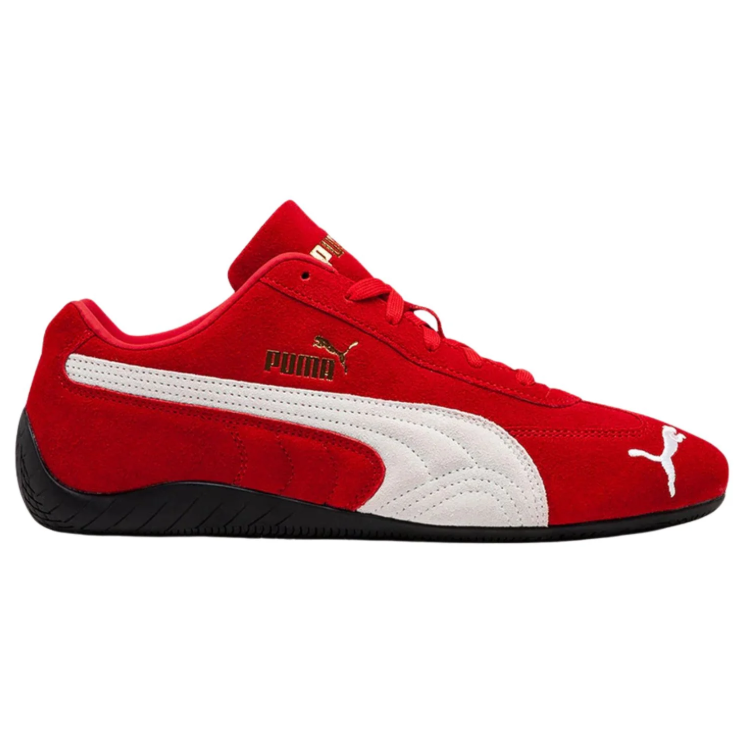 PUMA Red & White Low-Top Sneakers with Black Sole