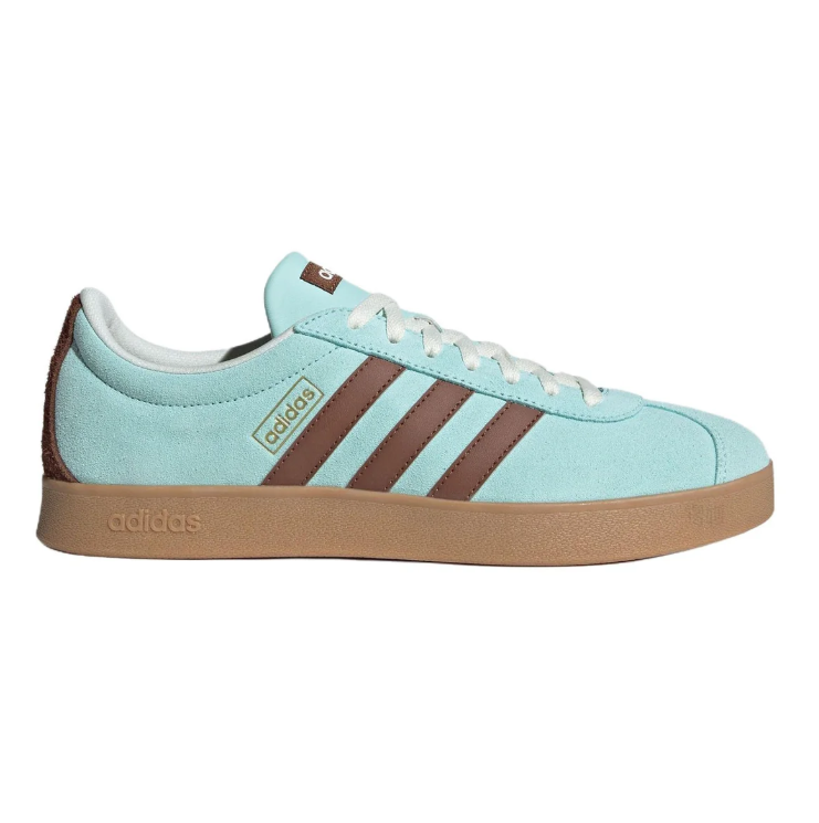 adidas Mint Blue & Brown Low-Top Sneakers with Gum-Colored Sole