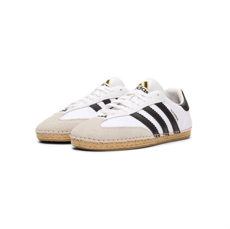 adidas Samba White & Black Low-Top Sneakers with Braided-Look Sole Trim